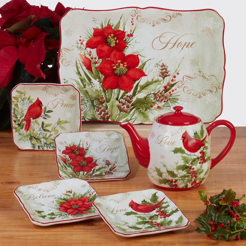 Certified International Winter's Medley Teapot, 40 oz.