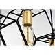 preview thumbnail 5 of 8, Berenice 33 Inch Clean Modern Industrial Style Matte Black and Satin Gold Finish Ceiling Lighted Chandelier 5-Light - N/A