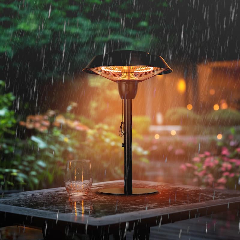 1500W Electric Tabletop Patio Heater, Infrared Electric Outdoor Heater, Portable Heater 5100 BTU