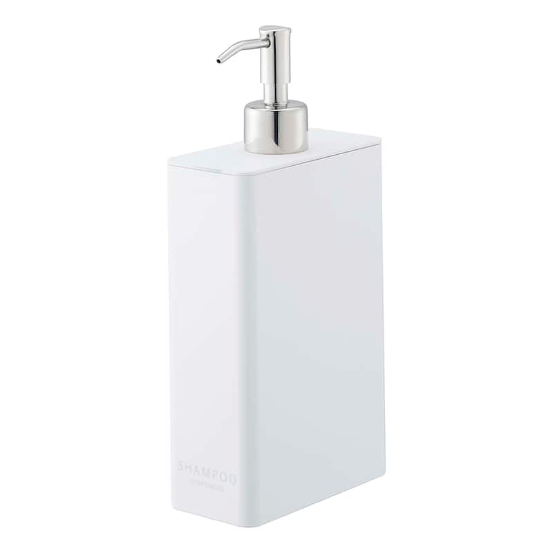 Yamazaki Home Rectangle Shower Dispenser - Three Styles, ABS Plastic, Shampoo, 24 fluid oz., 700 ml - White