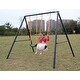 preview thumbnail 5 of 5, Roomfitters Two Station Metal Swing Set for Outdoor Backyard Fun, Stable A-Frame Design for Active Play, Blue