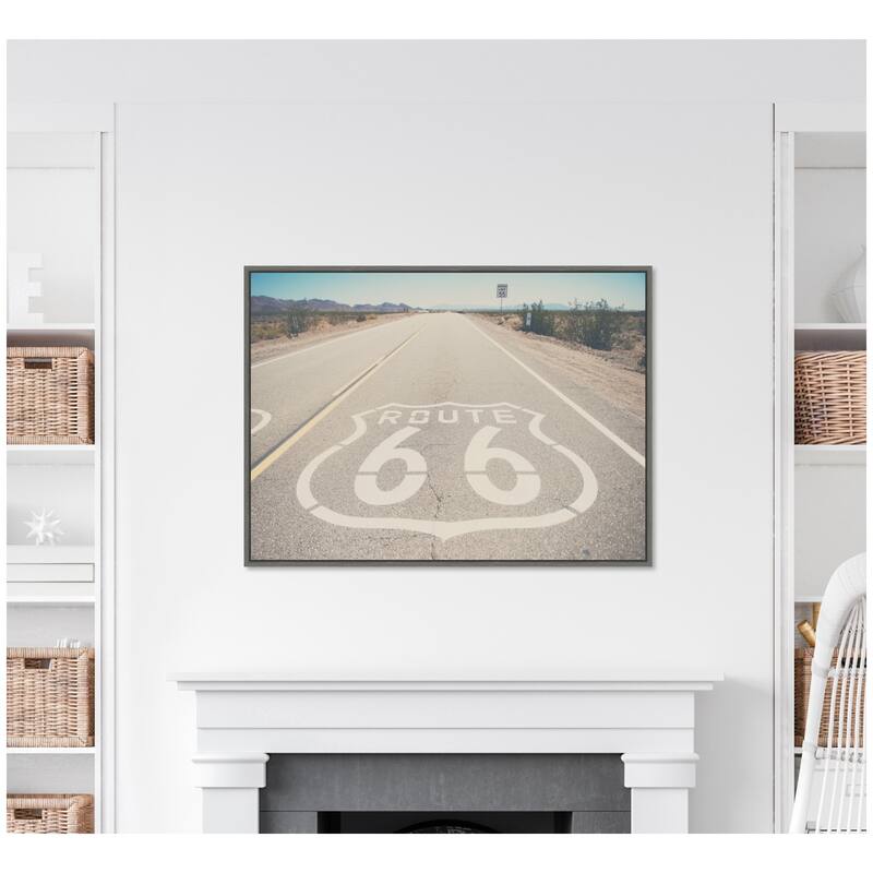 Kate and Laurel Sylvie Route 66 Framed Canvas by Laura Evans
