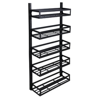 Wall Mount Spice Rack Organizer 5 Tier Adjustable Hanging Spice Shelf ...