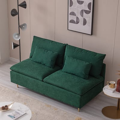 59.8'' Modern Armless Loveseat Couch,Armless Settee Bench
