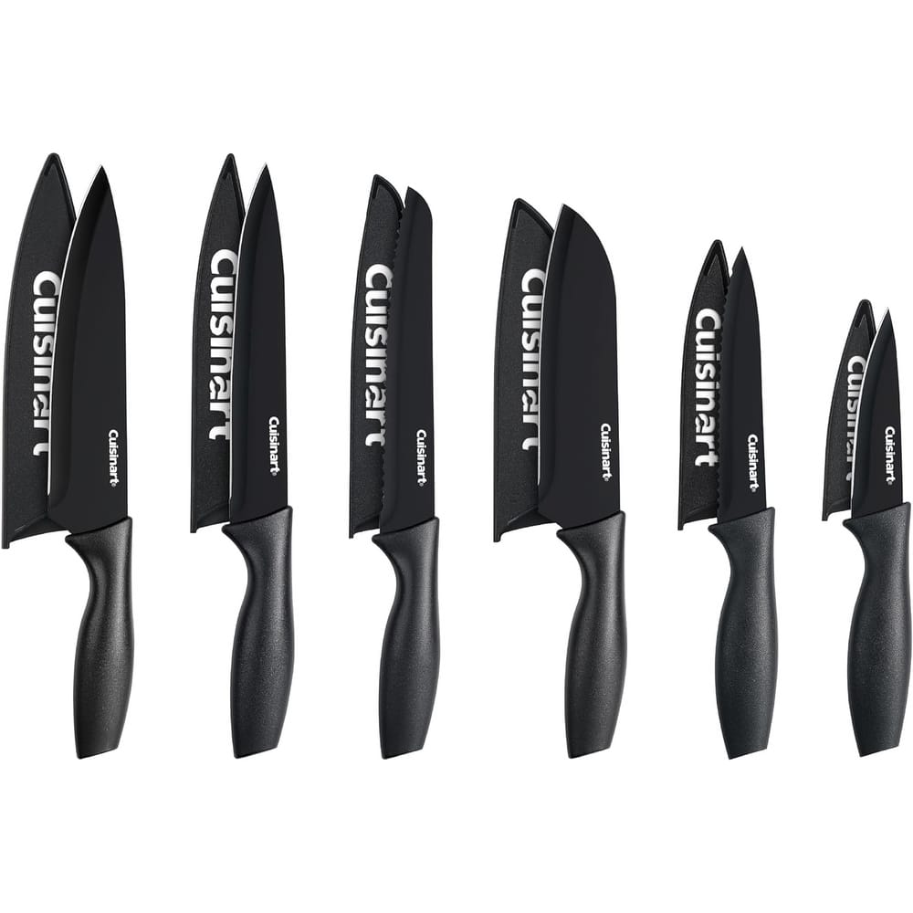 Cuisinart Knife Set, 12pc Ceramic Knife Set w 6 Blades & 6 Blade Guards, Lightweight, Stainless Steel, Durable & Dishwasher Safe