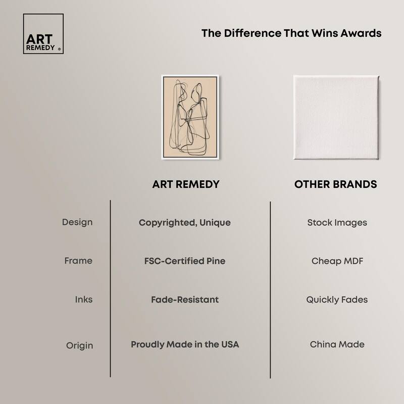 Embrace of Lines I Canvas by Art Remedy