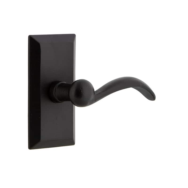 Ageless Iron Vale - Rustic Cast Iron Right Handed Privacy Door Lever - Black Iron