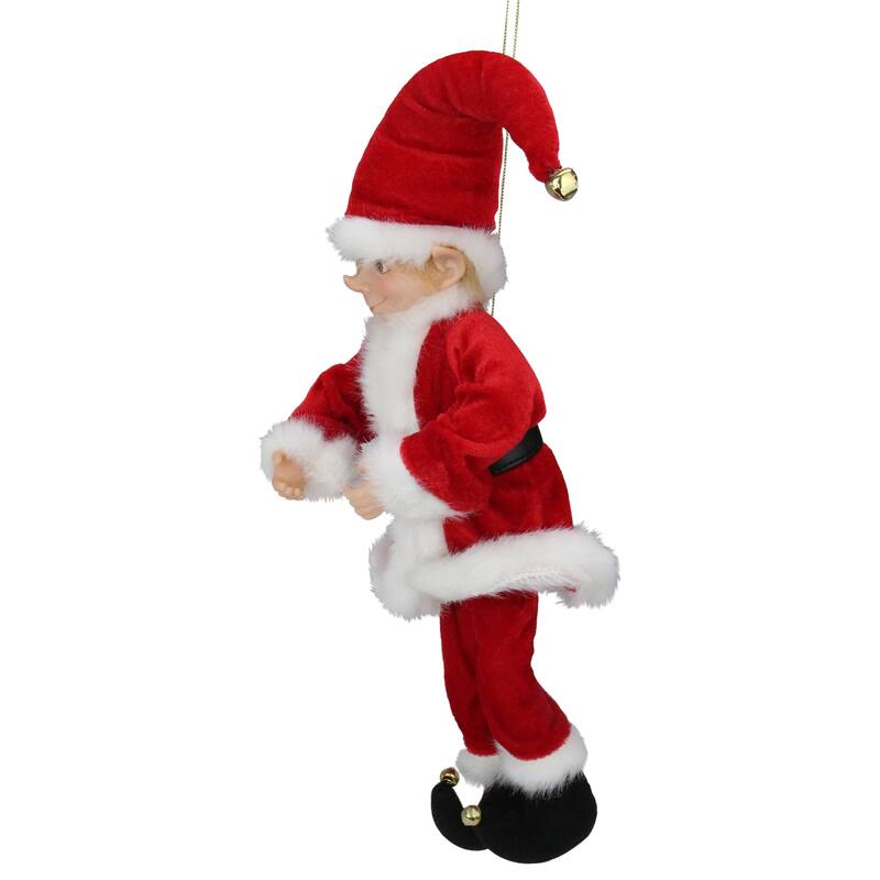 Bendable Elf in Santa Suit Christmas Figure - 15" - Red and White