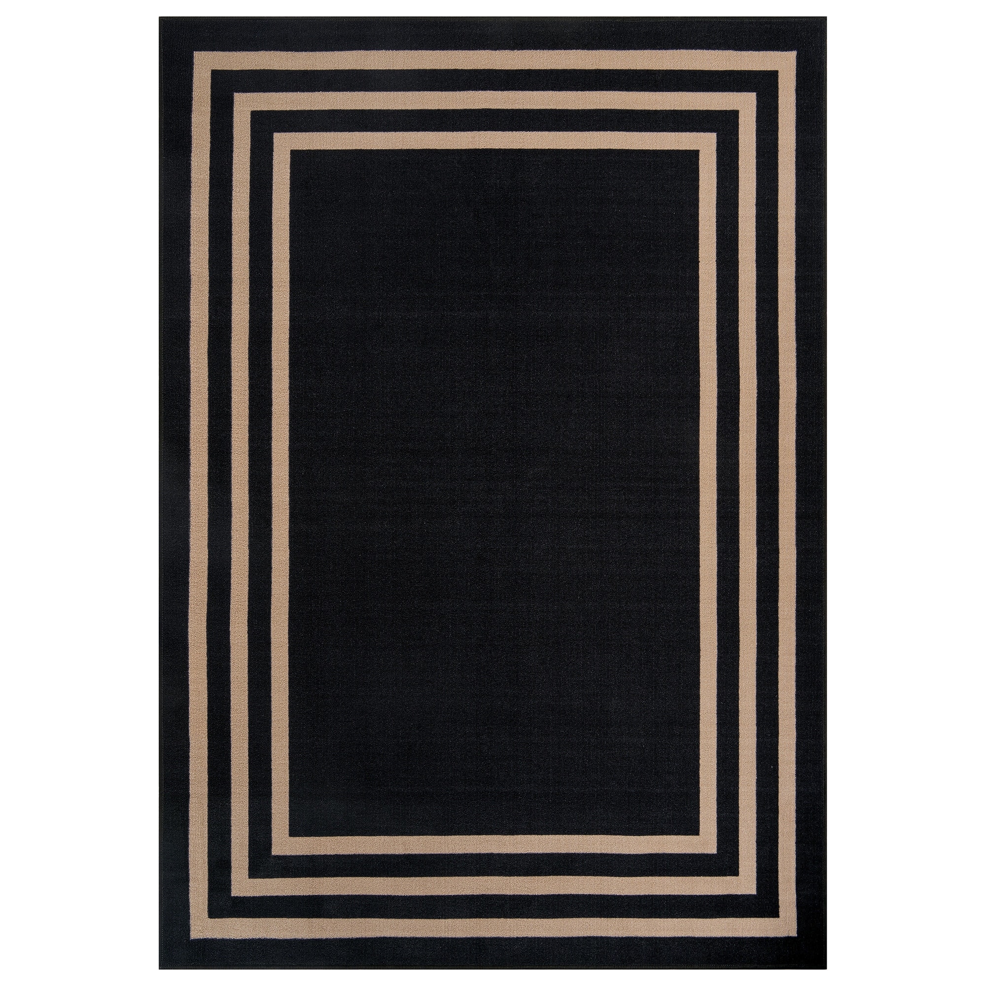World Rug Gallery Classic Solid Border Power Loomed Indoor Area Rug