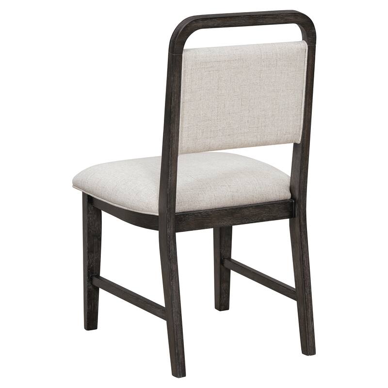 6-Piece Vintage Extendable Dining Table Set for 4-6 with 4 Upholstered Chairs & Bench, Rustic Wire-Brushed Kitchen Table