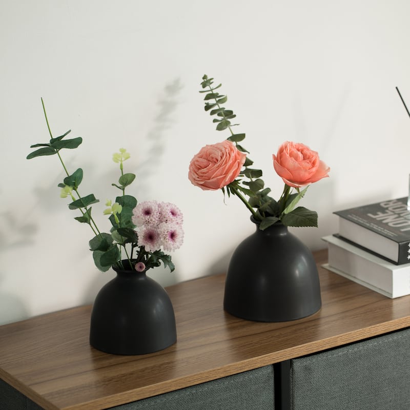 Modern Inkwelll Bottle Shaped Ceramic Table Vase Flower Holder