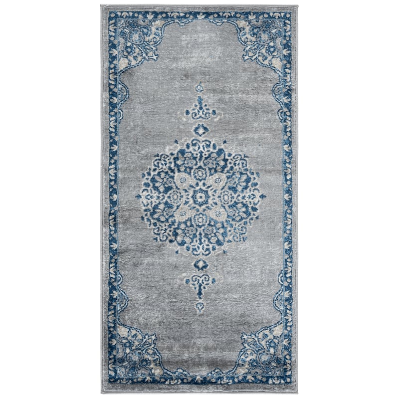 SAFAVIEH Brentwood Coralyne Traditional Oriental Rug - 2' x 4' - Light Grey/Blue