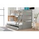 preview thumbnail 5 of 16, Twin over Full Bunk Bed with Storage, Split Into 2 Beds, Grey