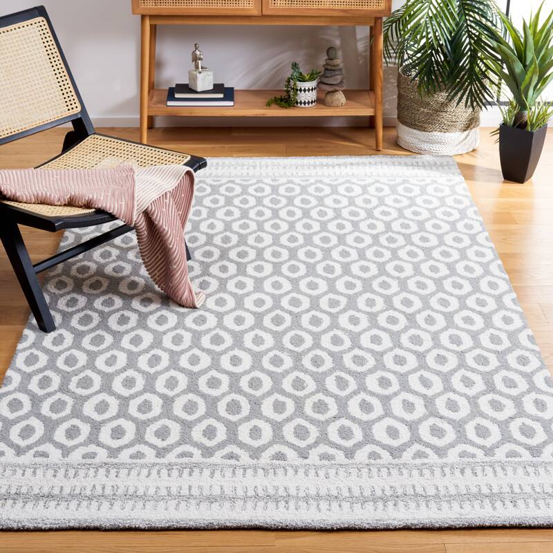 SAFAVIEH Handmade Capri Nimfodora Modern Wool Rug - 6' x 9' - Ivory/Grey