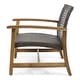 preview thumbnail 21 of 37, Hampton Outdoor Wood/Wicker Club Chair (Set of 2) by Christopher Knight Home
