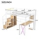 preview thumbnail 4 of 26, Twin/Full Size Metal Loft Bed with Computer Desk and LED Light, Kids Bed Frame with Wardrobe and Storage Staircase