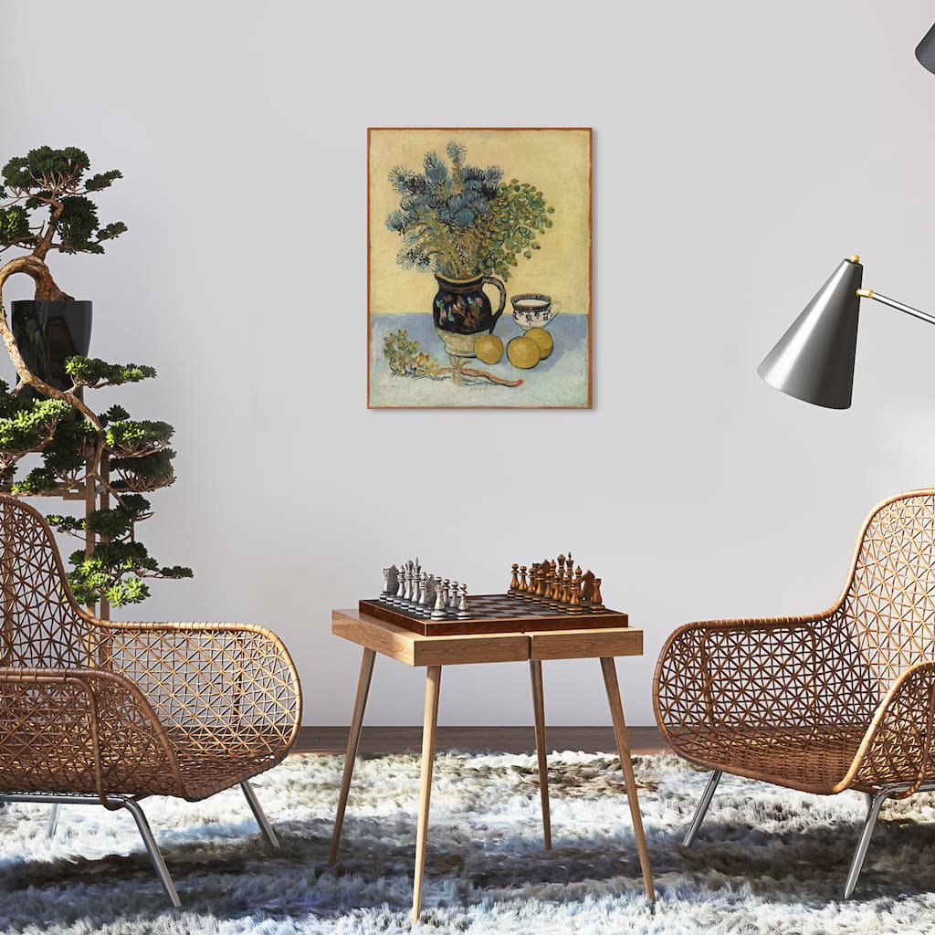 Wynwood Studio Canvas Floral and Botanical Vincent van Gogh - Still Life Gold and Light Gold Traditional Wall Art Canvas Print