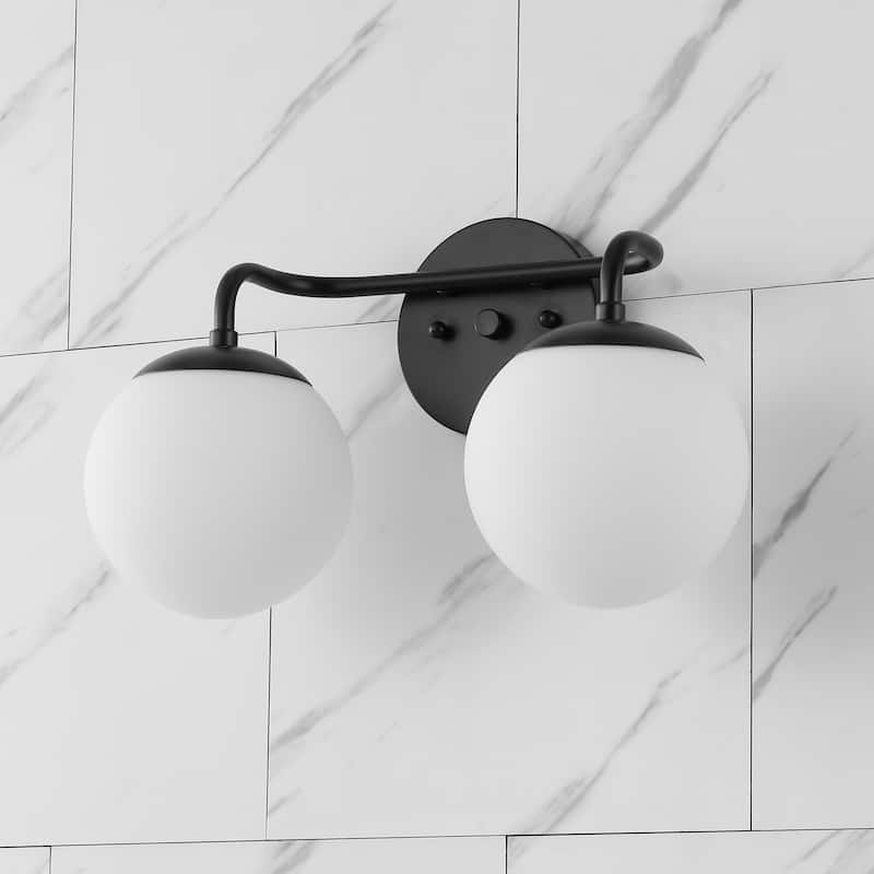 Globe Metal/Frosted Glass Modern LED Vanity, by JONATHAN Y