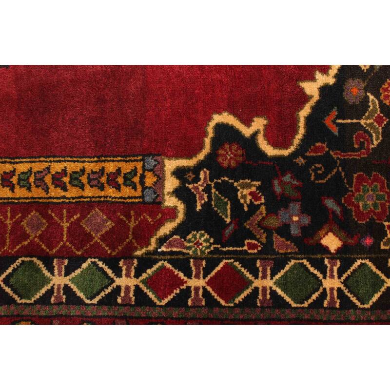 ECARPETGALLERY Hand-knotted Teimani Dark Red Wool Rug - 2'7 x 3'7