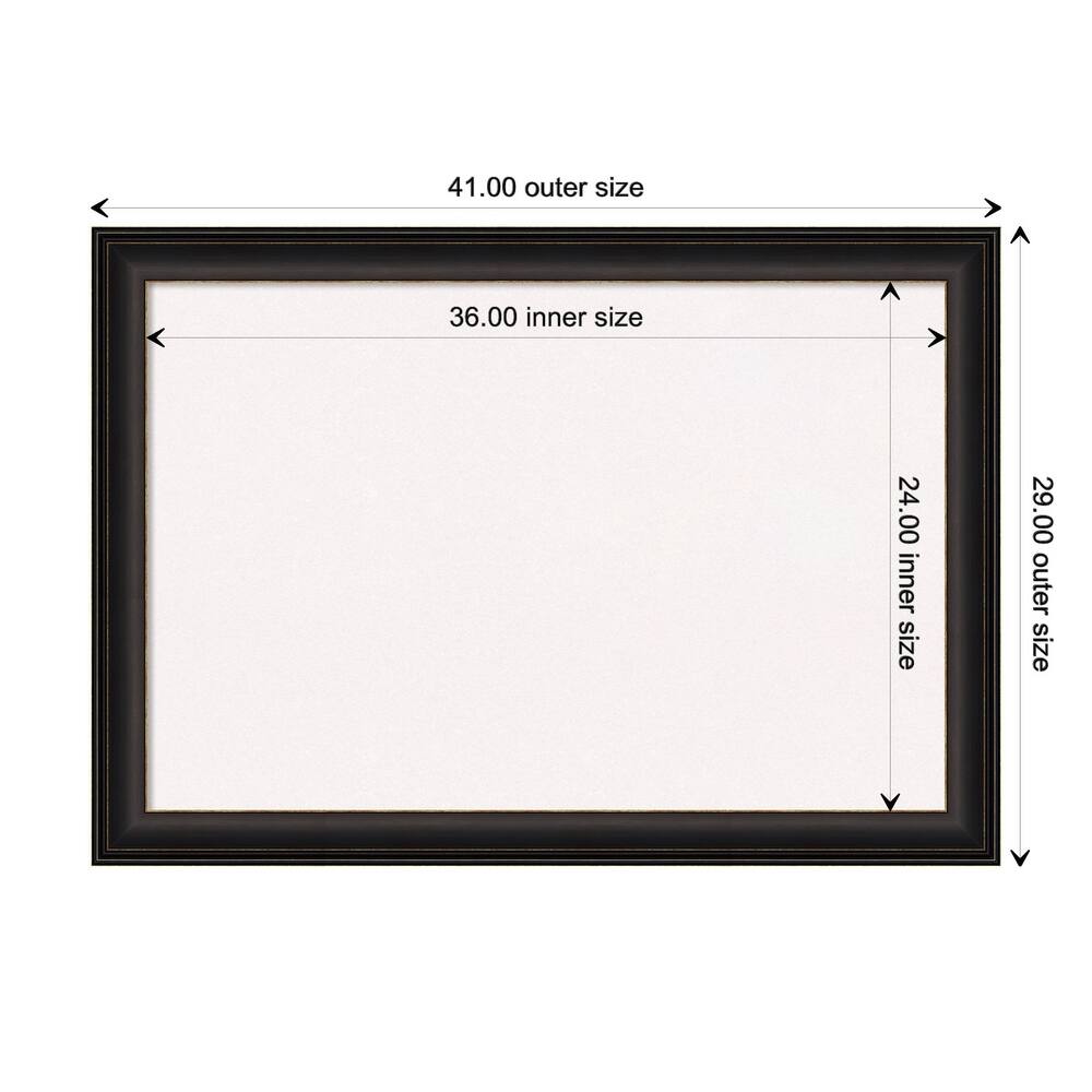 Trio Oil Rubbed Bronze Framed White Bulletin Board, Organization Board, Pin Board