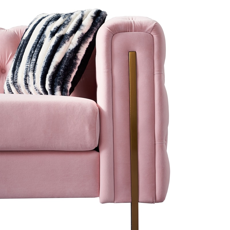 Chesterfield Modern Tufted Velvet Comfortable Living Room Sofa, 84.25''W Couch
