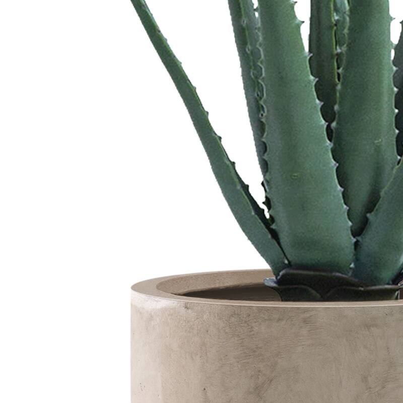 Kante 31.4" and 23.6"H Weathered Finish Concrete Tall Planters (Set of 2), Large Outdoor Indoor