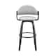 Daxton Mid-Century Swivel Bar Stool, Upholstered Counter Height Chair with Bentwood Legs