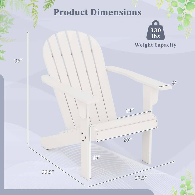 Costway Patio Adirondack Chair with Inclined Seat High Backrest & Wide - See Details