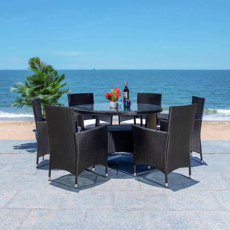 SAFAVIEH Outdoor Sambula 7-Piece Patio Dining Set - 47Wx47Dx29H