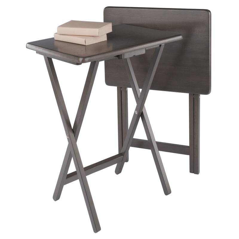 Alex Set of 2 Snack Tables Oyster Gray Finish