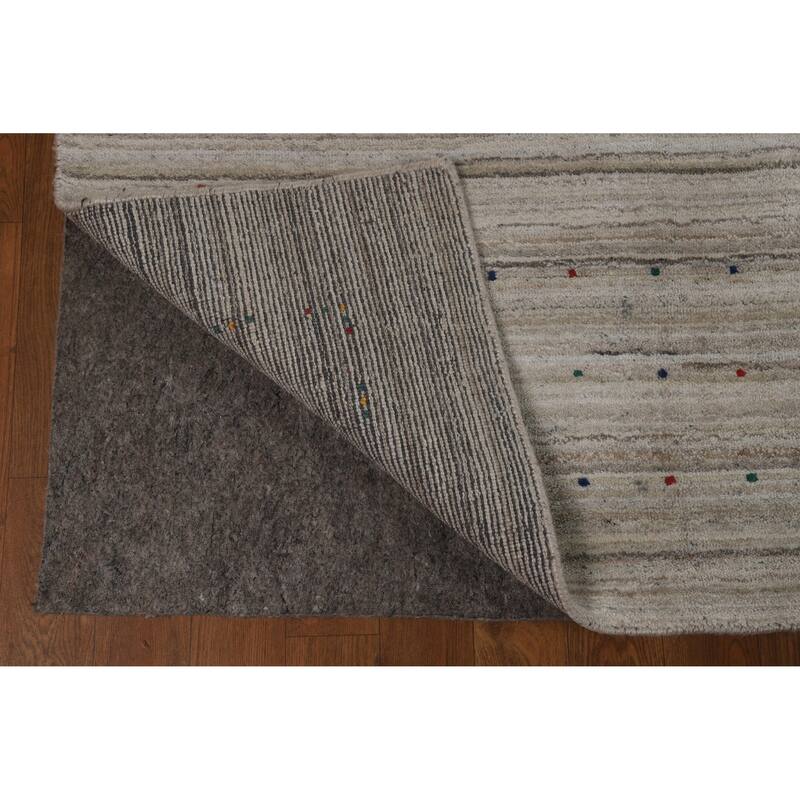 Hand Knotted Oriental 100% Wool Carpet Tribal Tribal Greys & Charcoal Gabbeh Area Rug - 10' 1'' X 8' 1''