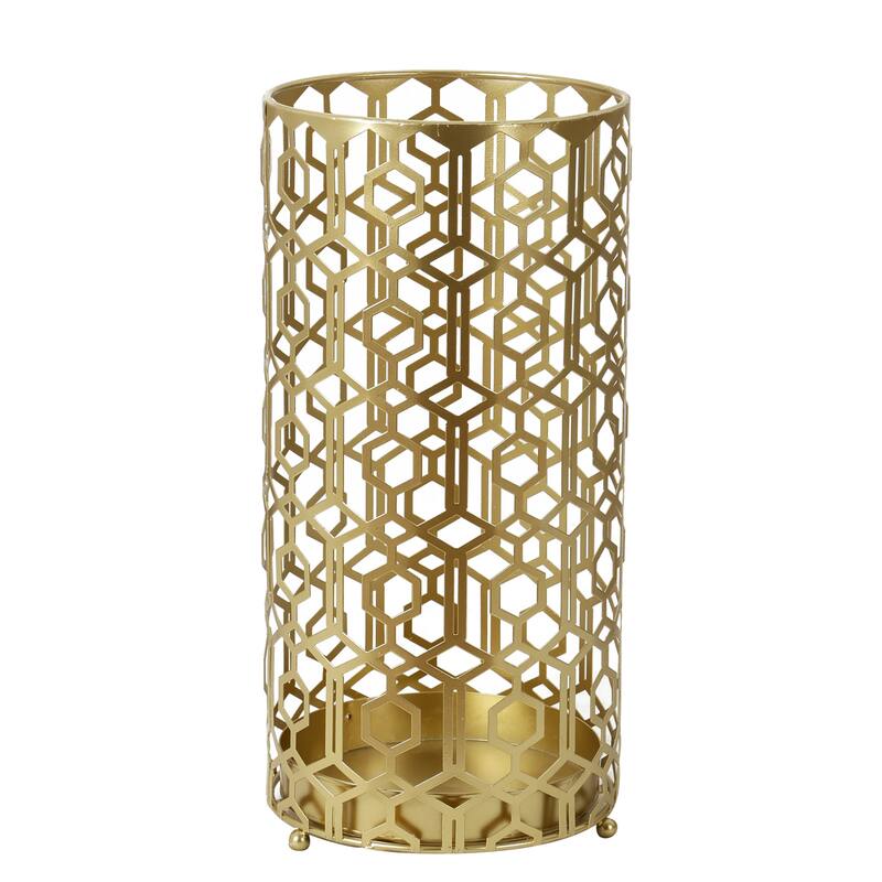 Adeco Multipurpose End Table Metal Shelf Holder Organizer Entrance Umbrella Stand - 9. 25" x 9. 25" x 18. 78"