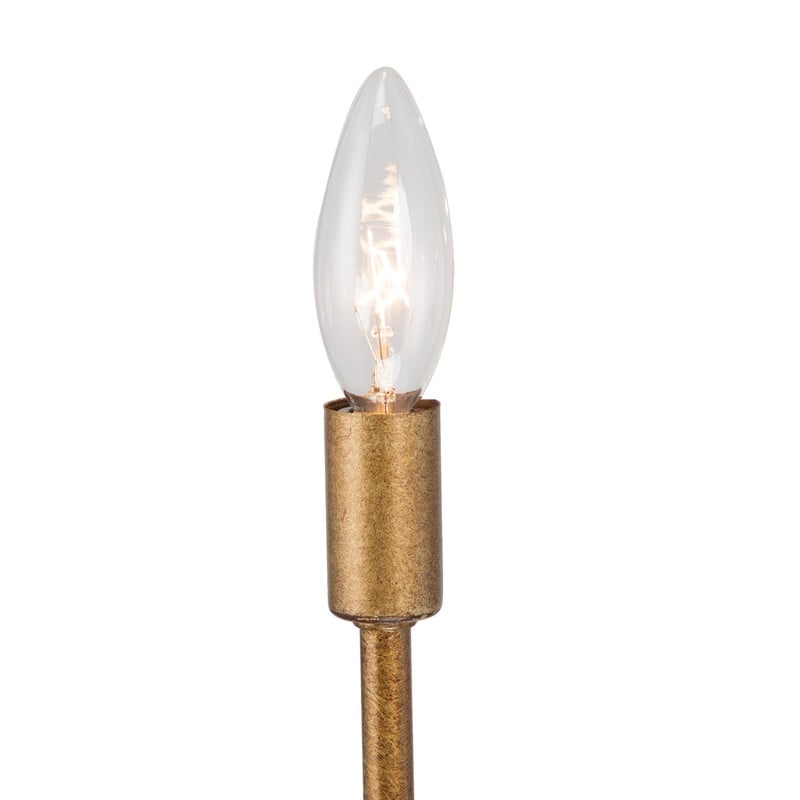 Modern Rustic 6-light Antique Gold French Candle Chandelier Wagon Wheel Fixture for Dining Room - L 24.8" x W 24.8"x H 9.8"