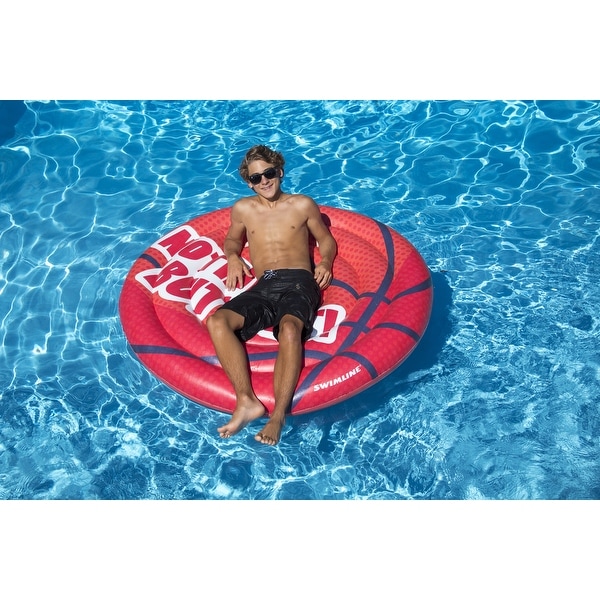 Swimline Basketball Island Pool Inflatable Ride-On Red