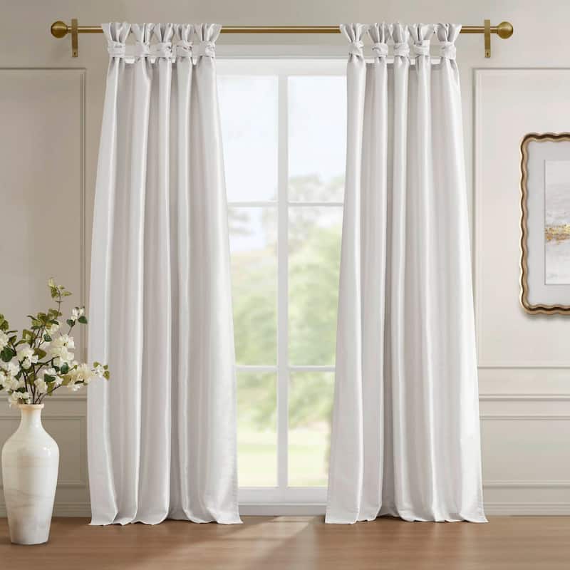 Madison Park Emilia Twist Tab Total Blackout Window Curtain Panel - 50x95" - White