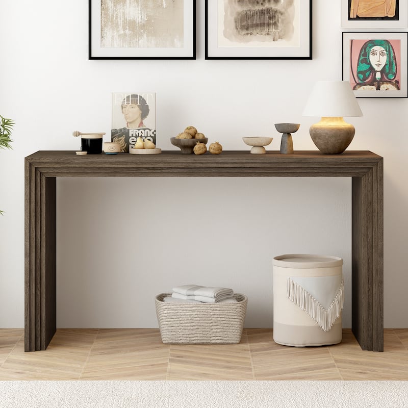 Solid Wood Console Table, Modern Rectangular Hallway Tables
