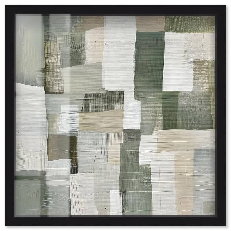 Pale Jade Green I Shadowbox by Art Remedy - Black - 16" x 16"