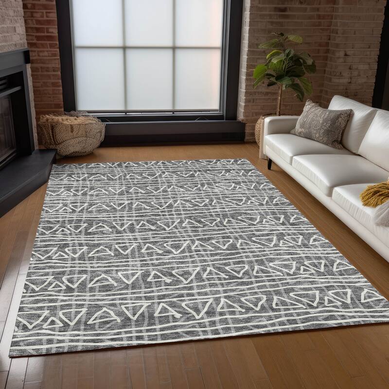 Machine Washable Indoor/ Outdoor Chantille Morrocan Boho Rug