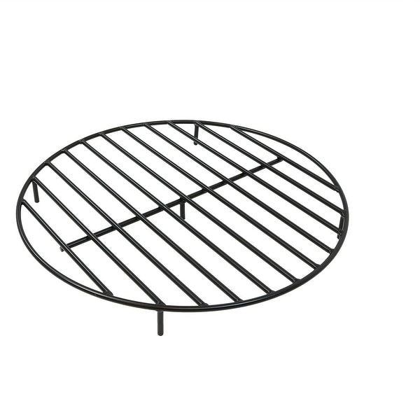 Shop Sunnydaze Round Black Steel Outdoor Camping Fire Pit ...