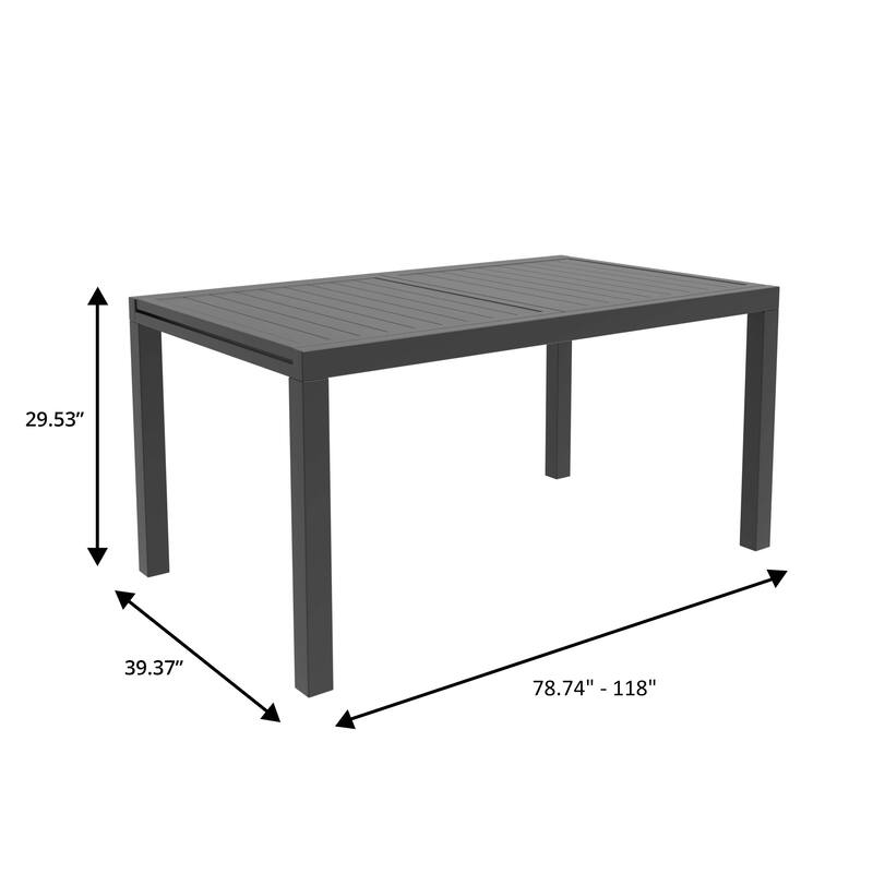 Chelsea 7-Piece Aluminum Outdoor Dining Set 78 in. Rectangular Table and 6 Dining Armchair w/ Cushions - N/A