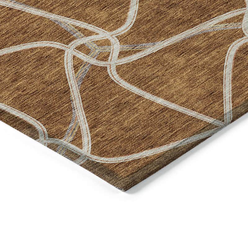 HomeRoots Geometric Contemporary Rectangle Outdoor Rug