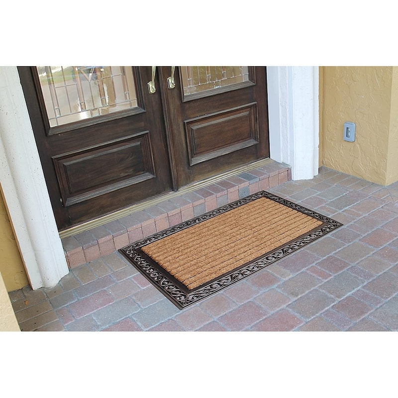 A1HC Molded Large Double Door Rubber and Coir Door Mat (30" X 48")