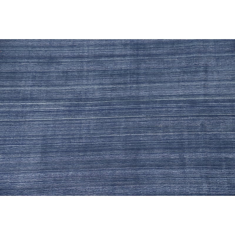Blue Gabbeh Indian Area Rug Handmade Wool Carpet - 8'0"x 9'8"