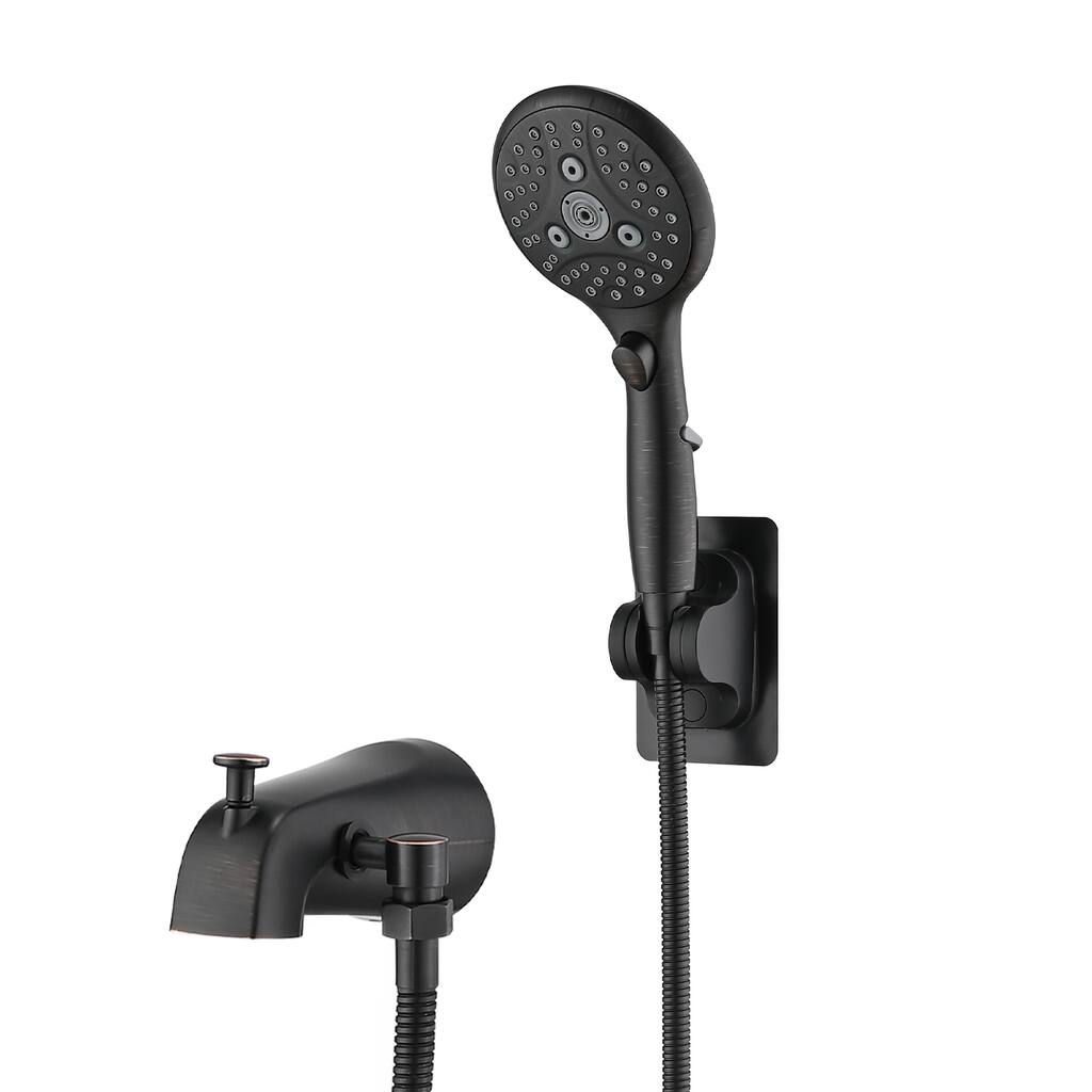 Lift-Up Diverter Tub Spout with 6 Settings Handheld Shower in Oil Rubbed Bronze (Rough-in Valve Not Included)