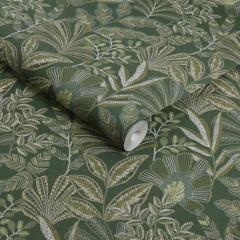 Graham & Brown Vendura Weave Emerald Wallpaper