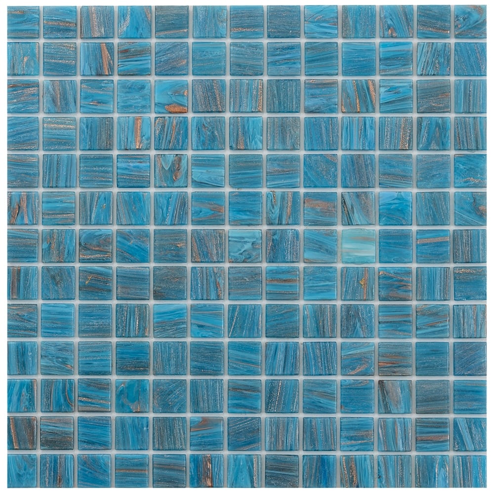 Apollo tile 12" x 12" Celestial Glossy Bright Cerulean Blue Glass Tile (20 sq ft/case) - 20 Pack