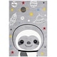 preview thumbnail 21 of 20, SAFAVIEH Carousel Kids Tatieana Sloth Astronaut Rug Grey/Ivory - 4' x 6'
