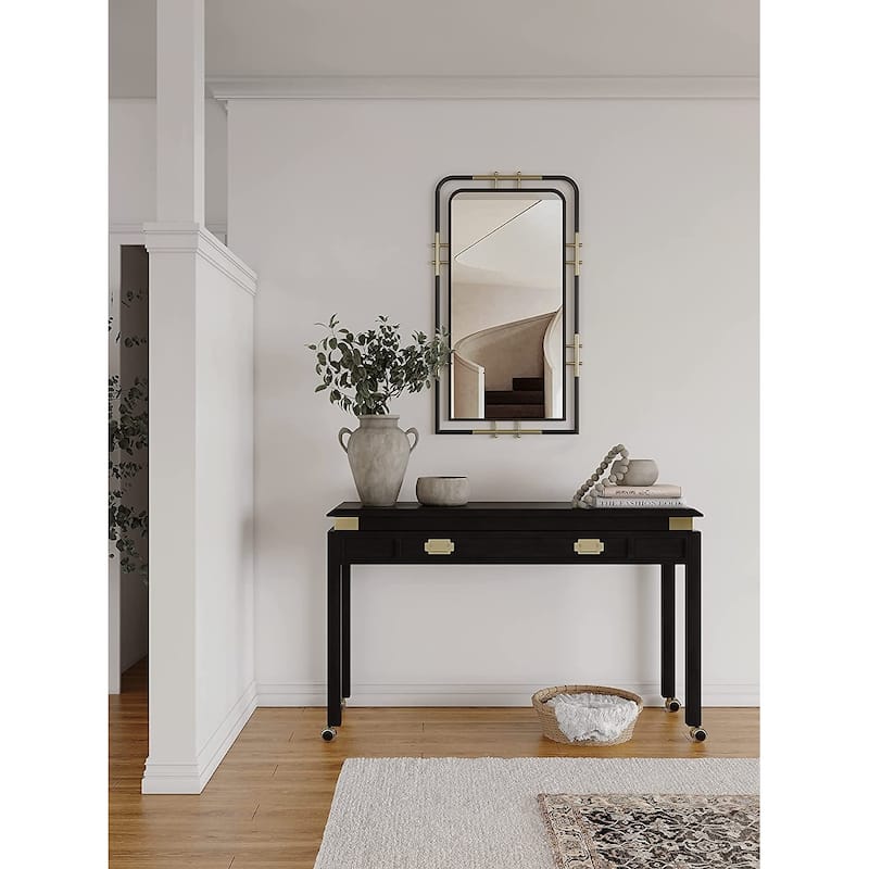 MacLuu Black and Gold Rectangle Wall Mirror - Black & Gold - 36.62" x 20.87"