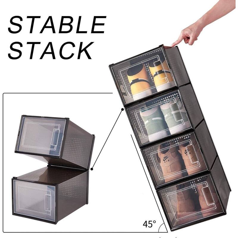 8 Pack Stackable and Foldable Clear Sneaker Display Box