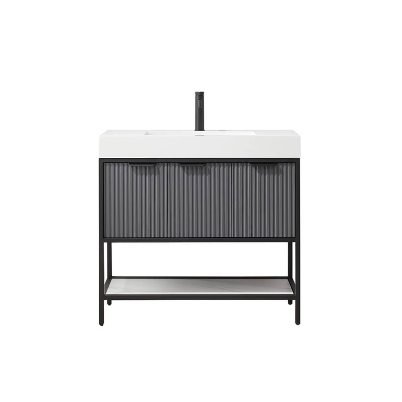 Marcilla 36 in. Single Sink Bath Vanity with Stone Sink Top